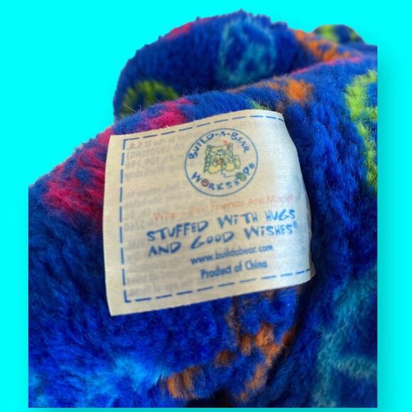 Build A Bear Workshop Blue Peace Sign Teddy Bear Plush 17" - Picture 9 of 10
